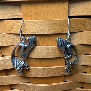 Southwest Silver Kokopelli Earrings
